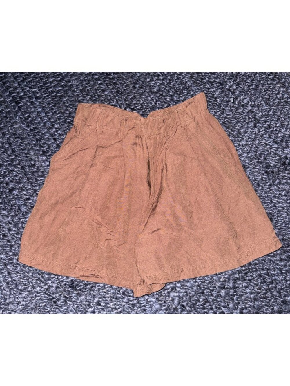 Free People Brown NWT Linen Blend Pleated High Waisted Shorts Khaki Size 4